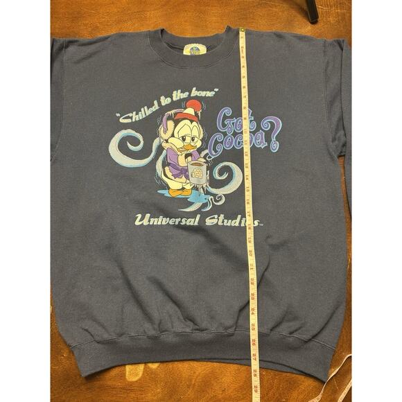 VTG 90s Universal Studios Chilly Willy Got Coco Crewneck Sweatshirt Size L Navy - Picture 7 of 11